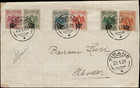 Savoystamps-albania Cover - 1921 - Complete Set  sc  129-134  Canceled In Tirana