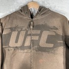 Vtg Ufc Hoodie Mens Xl Brown Walkout Full Zip Fleece Logo Faded Jon Jones Y2k