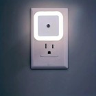Led Night Light Plug In Wall Outlet Auto Dusk To Dawn Sensor White Abs