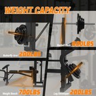 900lbs Leg Extension Preacher Curl Squat Rack 7-in-1 Olympic Weight Bench Set