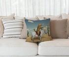 Throw Pillow Cover The Cat Cowboy Riding A Horse Is In The Desert Among Sl108