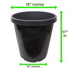 15 Gallon  5-pk  Tall Premium Nursery Black Plastic Planter Garden Grow Pots