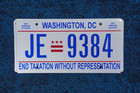 Washington Dc District Columbia License Plate - End Taxation Without Rep