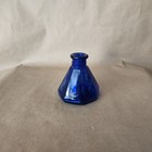 Blue Glass Inkwell Octagonal 