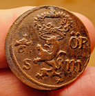 1667 Delaware Fur Trade Sweden 1 6 Ore Treasure Coin