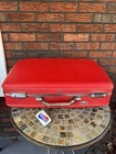 Vintage Red American Tourister Luggage Suitcase Tiara Hard Suit Case Travel Bag