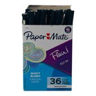 36 Pens Paper Mate Flair Black Felt Tip Pens 0 7mm
