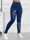 Women   s Embroidered Skinny Jeans High Waisted Slim Fit