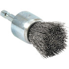 Abrasive Cup Brush  Coarse Wire  Rounded Shank  1 Inch Diameter  Crimped Style
