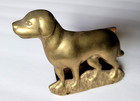 Vintage Brass Labrador Dog Letter Holder Mail Organizer Desk Rack Mcm Wall Mount