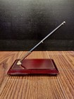 Colibri Desk Pen Set Vintage Crown Crest Gold Holder Wood Base Made Usa