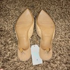 Time And Tru Women s Beige Pointed Toe Slip-on Mule Flats Bow Polyester 7 M