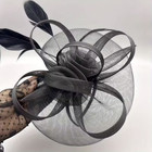 Black Veil Feather Mesh Fascinator Veil Hat Clip Band Wedding Tea Cocktail Party