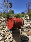 Rare Antique Wood Red Nautical Ocean Lobster Buoy Harpoon Fishing Net Barrel Keg