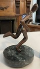 Bronze Runner Running Man Statue Sculpture On Marble Base Georgina Beverly Hills