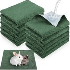 10 Pack Washable Guinea Pig Cage Liners Waterproof Pee Pads Bedding 12x12 Green