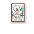 Original Drawing Mixed Media 8x11 Wide Awake Woman Fine Art Interior Decoration