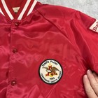 Vintage Anheuser-busch Budweiser Jacket Mens Medium Red Satin Bomber Varsity 80s