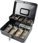 Cash Box With Lock Key And Money Tray Large Money Box For Cash Metal Lock Box