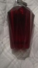 Collectible Ruby Red Glass Table Lighter Faceted Body Silver Tone Top