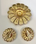 Vintage Sarah Coventry Sun Flower 1963 Gold Tone Brooch   Clip On Earrings Set