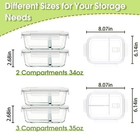 4 Pack Glass Food Storage Containers With Dividers  8-piece Meal Prep Containers