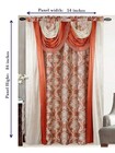 Luxury Fancy Jacquard Room Darkening Curtain Panel With Attached Waterfall