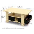 Andrey Coffee Table With Bin Drawer  Black beige