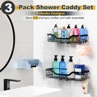 Shower Caddy  3-pack With Soap Holder  No Drill Adhesive  Rust Resistant  New