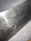 Vintage Meat Cleaver Wood Handle Unique Marking Unknown Maker