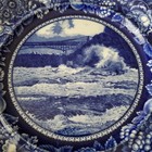 Niagara Falls Whirlpool Rapids Antique Flow Blue Plate - Rowland   Marsellus