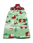 Christmas Hanging Dishtowel Winter Wonderland Pattern On Mint Green Towel