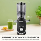 Susteas Cold Press Juicer 300w 5 3 Inch Large Feed Chute 1 5l Capacity Black