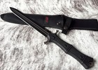 16    Dagger Double Edge Full Tang Rubber Handle Black Tactical Spear Point Sharp