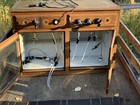 Winebar Vintage Wooden Lab Cabinet W  Glass Doors  Hose Fittings And Most Taps