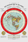 Flat Earth Map - Gleason s New Standard Map Of The World - Large 24  X 36   1892