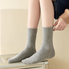 5 Pairs Women Autumn Winter Mid Calf Socks Japanese Style Casual Knit Socks