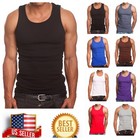 3 Pack Lot S-5xl Tank Top T- Shirt Wife Beater  100  Ribbed A-shirt Cotton Gym