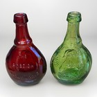 Vtg 1971 Wheaton Ruby Red Green Glass Bottle Jenny Lind Swedish Nightingale