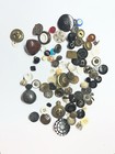 Lot 4 Ounces Antique Buttons Metal Glass Cut Steel Brass All Types Great Lot