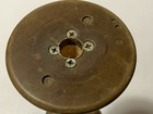 Vintage Large Industrial Wood Wooden Bobbin Spool 13  Tall With Navy Blue Thread