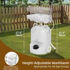 Portable Camping Hand Wash Station With 10-gallon  38l  Tank Foot Pump W  Handle