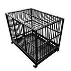 46  Heavy Duty Pet Dog Cage Strong Metal Crate Kennel Playpen With Wheels  tray