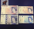 Lot 4 Pcs Gold British Banknotes Crafts Color Pound Sterling Brand New