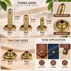 100 Sets Double Cap Leather Rivets Metal Tubular Studs 3 Sizes 4 Colors Diy