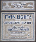 Vintage Soda Pop Bottle Label Twin Lights Sparkling Water Lighthouse Rockport Ma