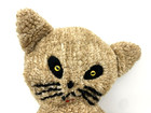 Super Cute Large Unique Vintage Mid Century Plush Tan Kitty - 18 5  Tall