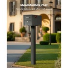 Uimoso Steel Mailbox Post Kit With Plate  In-ground Design  43x4x4 In  Black