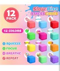 12 Pack Slow Rising Stress Cube  Dough Stress Balls  Fidget Anxiety Relief 