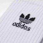 6 Pair Adidas Youth Trefoil Cushion Crew Black White Socks Shoe Size 5y-7y Large